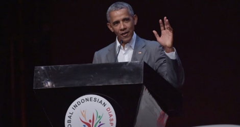 L'ex-président Barack Obama fait un discours à Jakarta le 1er juillet 2017