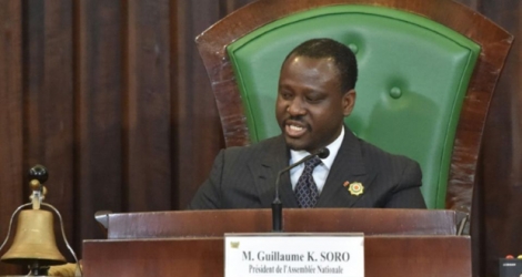 Le président de l'Assemblée nationale ivoirienne et ex-chef de la rébellion Guillaume Soro, le 10 janvier 2017 à Abidjan.