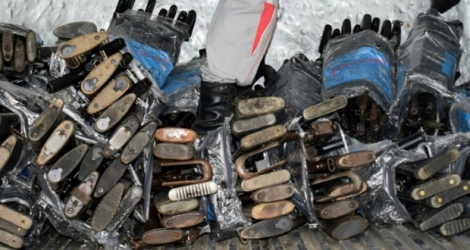 Une photo des Nations Unies montrant des armes récupérées dans des caches des Farc suivant l'accord de paix, le 31 juillet 2017 en Colombie.