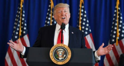 Le président américain Donald Trump à Charlottesville (New Jersey), le 12 août 2017 