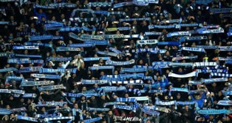 Les supporters du Napoli lors d'un match de Ligue des champions contre le Real Madrid, le 7 mars 2017 au stade San Paolo .