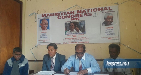 Les membres du Mauritius National Congress face à la presse, ce mercredi 16 août. 