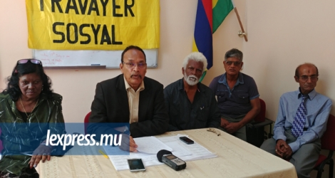 Les membres du Regrupma Travayer Sosyal face à la presse, ce vendredi 25 août.
