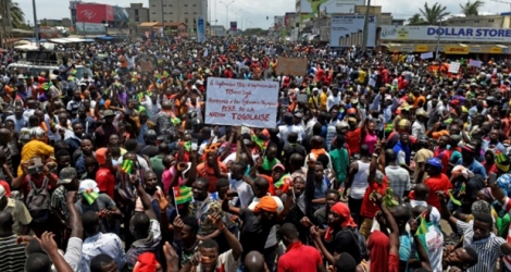 Manifestation pour réclamer une alternance politique et des réformes, le 6 septembre 2017 à Lomé .