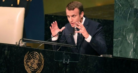 Le président français Emmanuel Macron à l'ONU à NEw York, le 19 septembre 2017