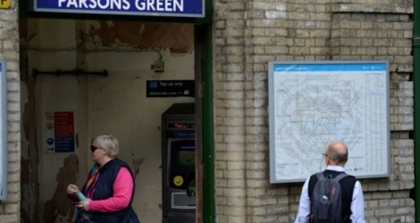 La gare de Parsons Green à sa rouverture après l'attentat du 16 deptembre 2017 dans le sud-ouest de Londres. 
