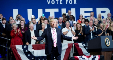 Donald Trump avait soutenu Luther Strange, le 22 septembre 2017 à Huntsville, dans l'Alabama