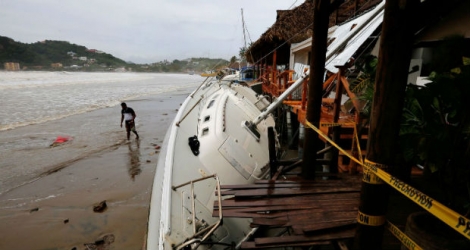 La tempête a fait au moins 28 morts et causé d'importants dommages lors de son passage en Amérique centrale. Ici les traces laissées par le passage de la tempête Nate au Nicaragua.