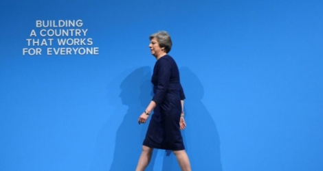 La Première ministre britannique Theresa May à Manchester, au Royaume-Uni, le 4 octobre 2017.