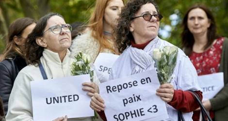 Marche silencieuse, le 8 octobre 2017 à Londres, en hommage à Sophie Lionnet, jeune fille au pair française victime d'un meurtre présumé à Londres