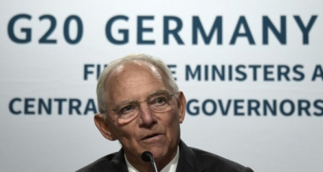 Le ministre allemand des Finances Wolfgang Schäuble, le 13 octobre 2017 lors du G20 Finance à Washington