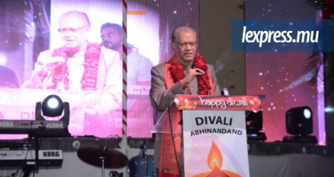Navin Ramgoolam participait aux célébrations de la fête Divali le 16 octobre 2017 à Caroline, Bel-Air. 