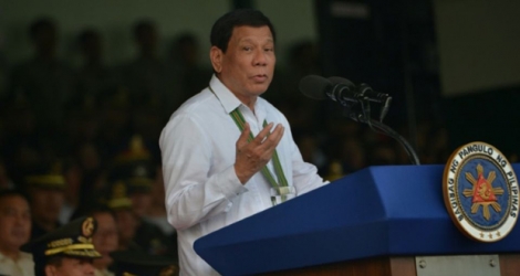 Le président philippin Rodrigo Duterte prononçant un discours à Manille, le 5 octobre 2017.