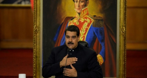 Le président vénézuélien Nicolas Maduro lors d'une conférence de presse à Caracas, le 17 octobre 2017