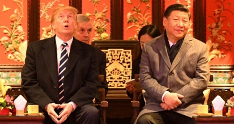 Le président américain Donald Trump au côté du président chinois Xi Jinping, à Pékin, le 8 novembre 2017.