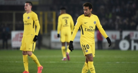 L'attaquant du PSG Neymar lors du match perdu à Strasbourg, le 2 décembre 2017 