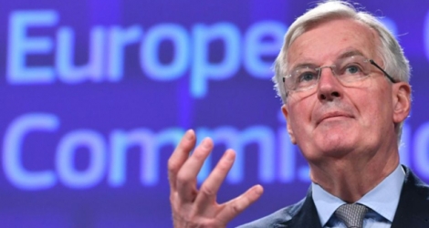 Le négociateur en chef de la Commission, Michel Barnier, lors d'une conférence de presse à Bruxelles, le 20 décembre 2017
