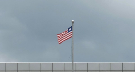 Un drapeau libérien à Monrovia, le 27 septembre 2017