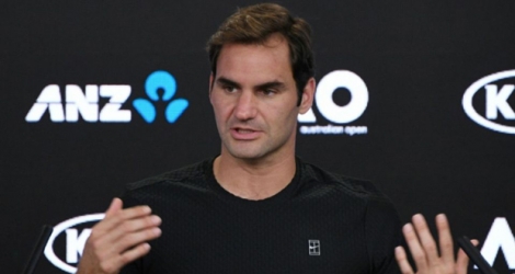 Le Suisse Roger Federer en conférence de presse, le 14 janvier 2018 à Melbourne
