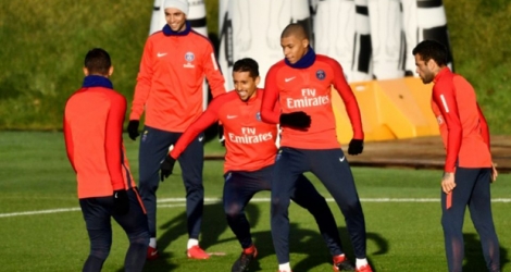 Le Paris SG à l'entraînement, à Saint-Germain-en-Laye, 19 janvier 2018.
