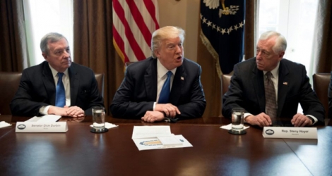 Réunion entre des sénateurs et Donald Trump à la Maison Blanche le 9 janvier 2018.