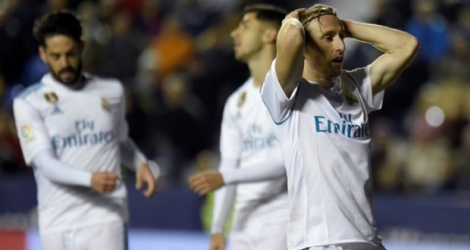 Le milieu croate du Real Madrid Luka Modric vient de manquer une occasion de but contre Levante en Liga, le 3 février 2018 à Valence .