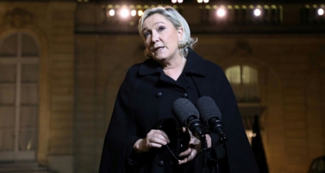 La présidente du Front national Marine Le Pen à Paris, le 21 novembre 2017