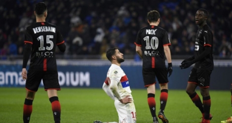 Le capitaine de l'OL Nabil Fekir lors du match perdu contre Rennes, le 11 février 2018 à Lyon.