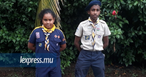 Nathaniel Ferry, jeune scout de 13 ans, et Andréa Aza, 12 ans, louvette qui va faire ses premiers pas de scout en mars