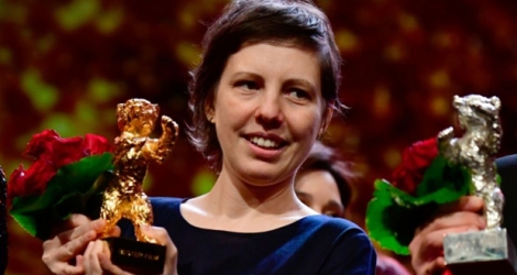 La réalisatrice roumaine Adina Pintilie, qui a décroché l'Ours d'or pour son film «Touch me not», le 24 février 2018 à Berlin.