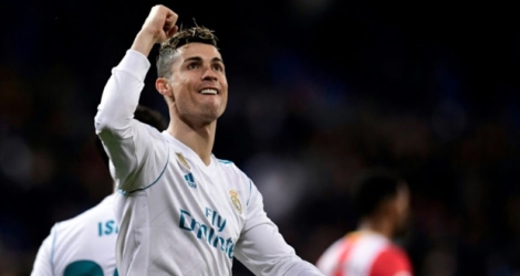 L'attaquant portugais du Real Madrid, Cristiano Ronaldo, auteur d'un quadruplé lors d'un match de Liga face à Gérone, à Santiago Bernabeu, le 18 mars 2018.
