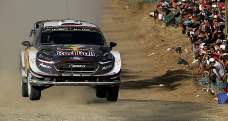 Le pilote français Sébastien Ogier au volant de sa Ford Fiesta, lors du rallye du Mexique à León