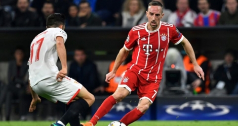 Le milieu de terrain du Bayern Munich Franck Ribéry lors de la qualification en demi finale de Ligue des champions face au Séville FC le 11 avril 2018 