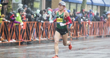 Le Japonais Yuki Kawauchi vainqueur du marathon de Boston le 16 avril 2018