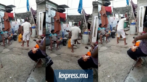 Captures d’écran de la vidéo montrant la violence que semble subir le jeune handicapé (en T-shirt orange).