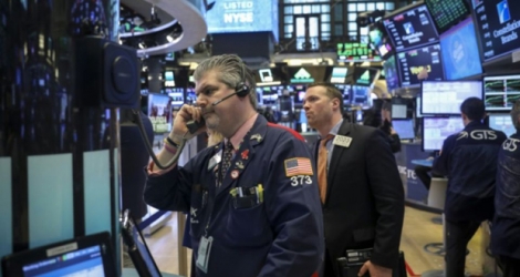 Traders sur le New York Stock Exchange le 4 mai 2018 à New York 