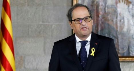 Le nouveau président catalan Quim Torra à Barcelone le 17 mai 2018.