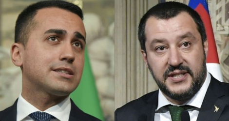 Les dirigeants de Mouvement 5 étoiles (M5S) Luigi De Maio et de la LIgue MAtteo Salvini.