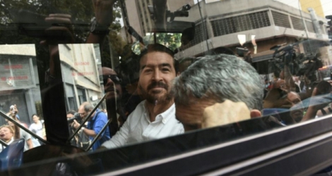 Daniel Ceballos, opposant au président Maduro et ancien maire dans l'ouest du Venezuela, a été libéré comme 39 autres détenus politiques, le 1er juin 2018 à Caracas.