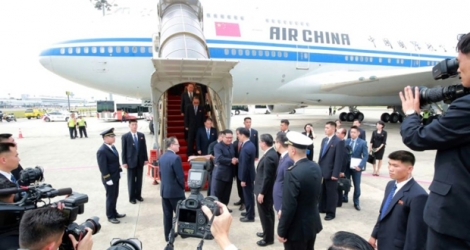 Arrivée du dirigeant nord-coréen Kim Jong Un à Singapour pour son sommet avec le président américain Donald Trump, le 10 juin 2018.