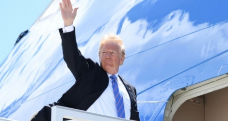 Le président américain Donald Trump quitte le Canada à bord de Air Force One après un sommet orageux du G7.