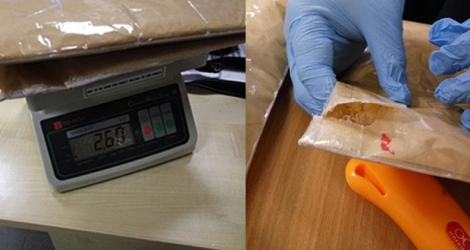 2,6 kg de drogue synthétique au total ont été saisie par les éléments de la MRA dimanche à l’aéroport de Plaisance.