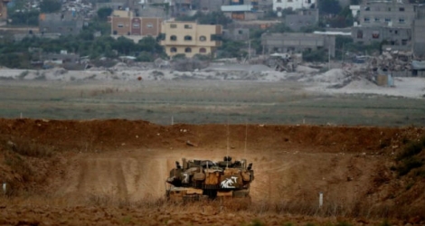 Un char israélien le long de la frontière avec la Bande de Gaza.