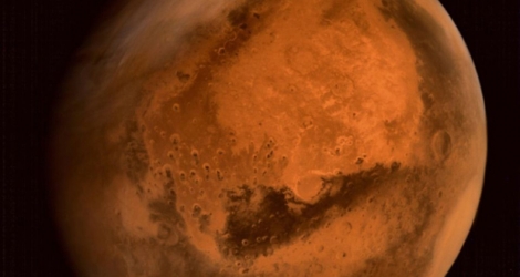 Vue de la planète Mars envoyée par une sonde mise en orbite par l'organisation indienne pour la recherche spatiale (Isro), le 30 septembre 2014