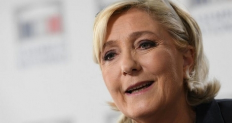 La présidente du Rassemblement national (RN, ex-FN), Marine Le Pen, à Paris le 23 mai 2018 