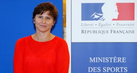 La nouvelle ministre des Sports Roxana Maracineanu, lors de la cérémonie de passation de pouvoirs à Paris.
