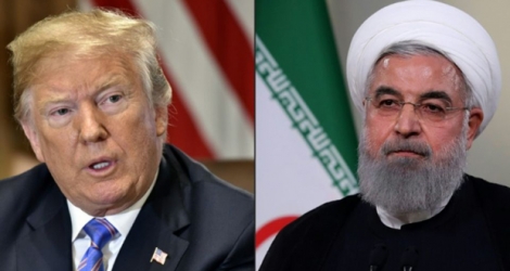 Montage photo montrant les présidents américan, Donald Trump (g), et iranien, Hassan Rohani 