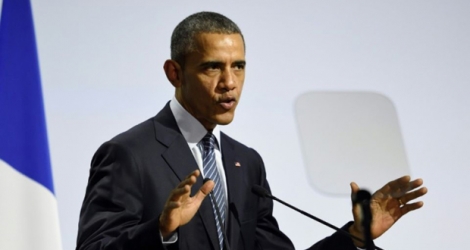 L'ex-président amércain Barack Obama à la COP 21 au Bourget près de Paris, le 30 novembre 2015