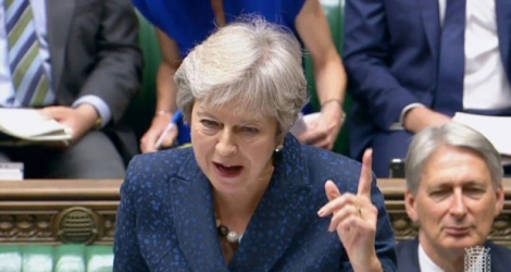 La Première ministre britannique Theresa May, devant le Parlement, le 12 septembre 2018 à Londres.