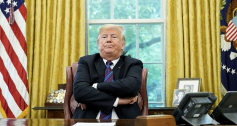 Le président américain Donald Trump dans le bureau ovale, le 27 août 2018 à Washington.